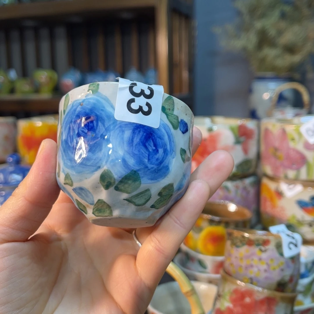 杯素浅陶瓷手工手绘