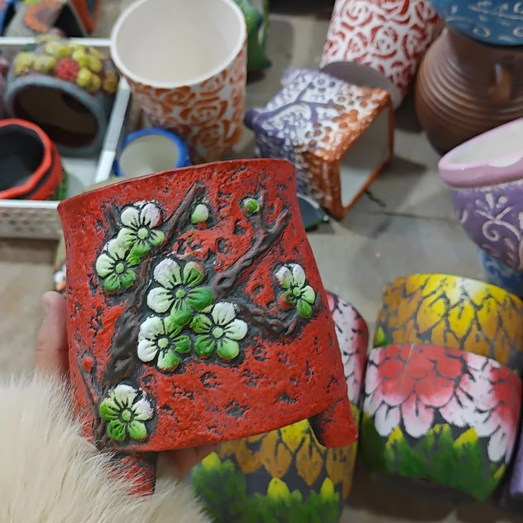 红陶吸水透气的白陶花盆凑满12发货