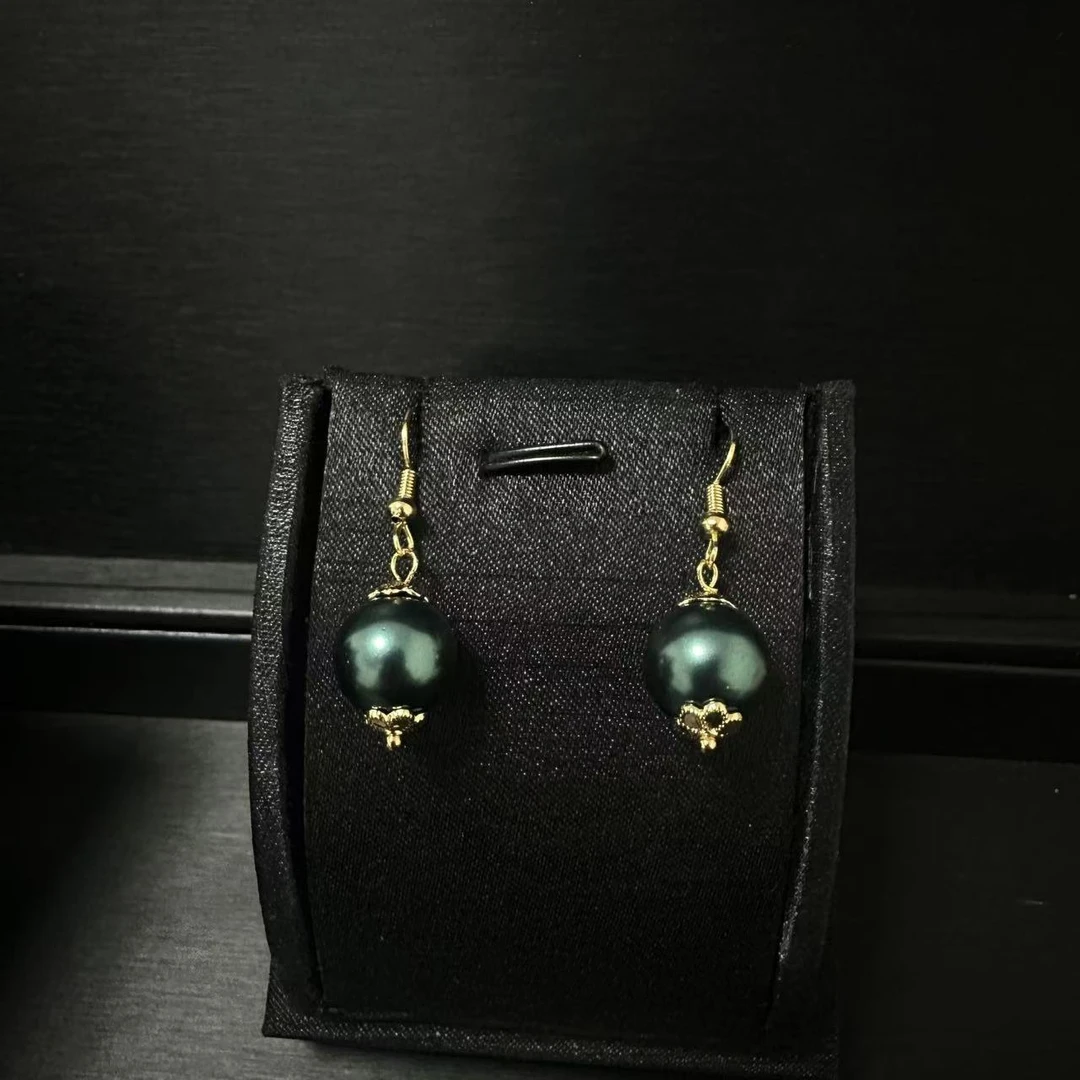 天然海水大溪地黑珍珠耳饰TY00402/5