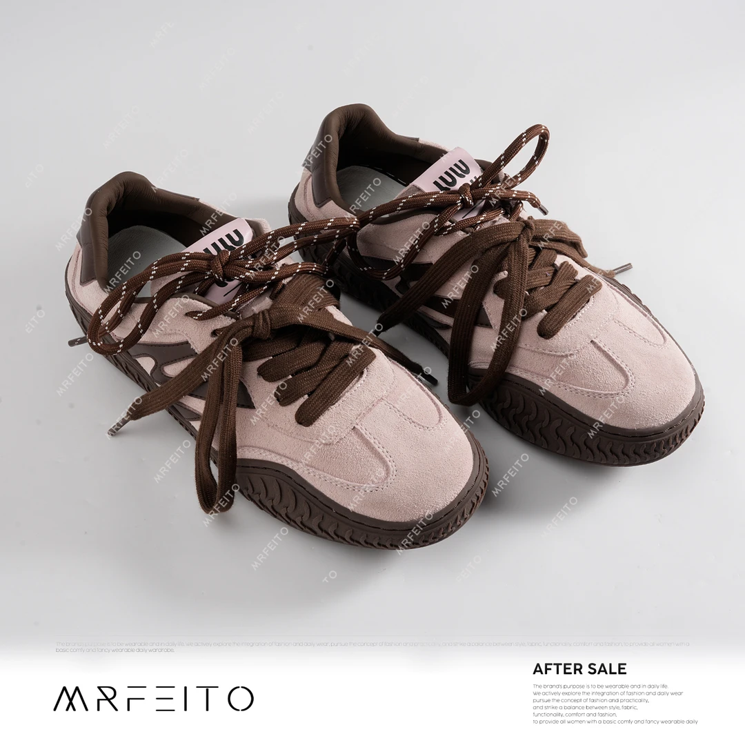 MRFEITO菲爷驾到【步履之中】复古粉咖拼接休闲德训鞋H1XI02Q32917