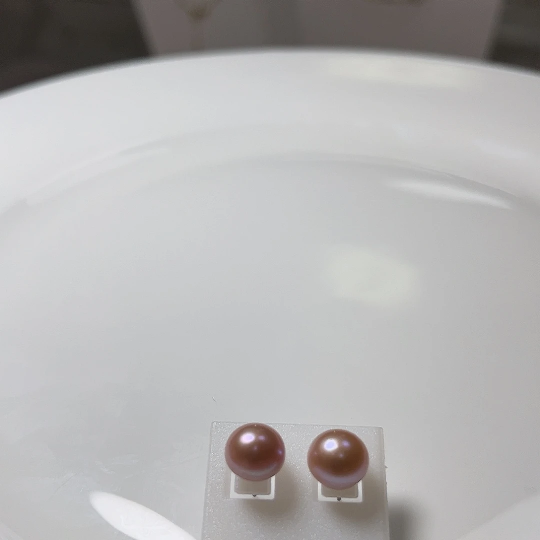 未镶嵌淡水珍珠颈饰8.6左右粉紫色耳饰