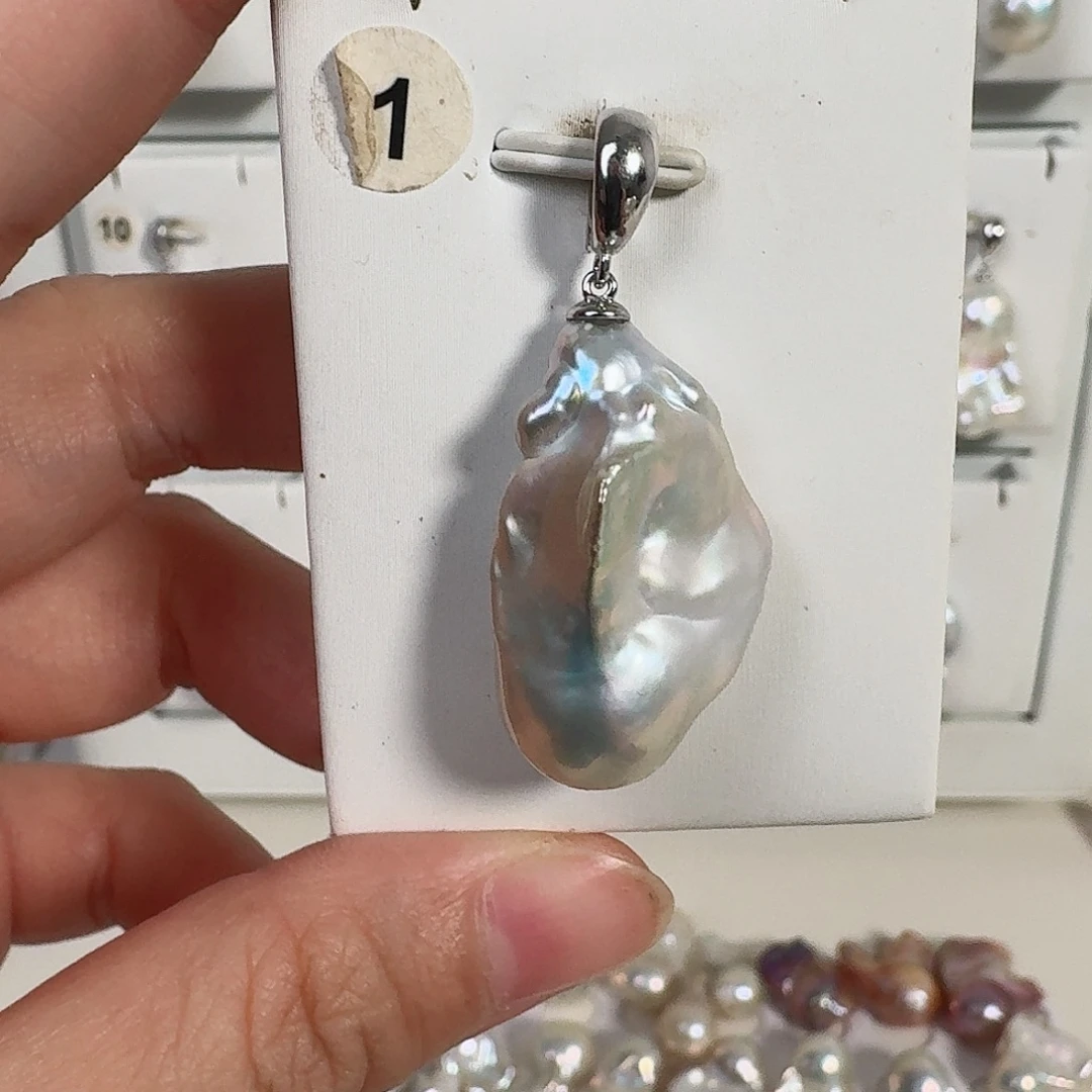 淡水珍珠银S925镶嵌颈饰