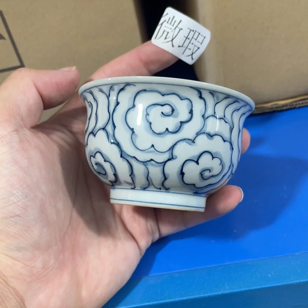釉下手绘茶具微瑕