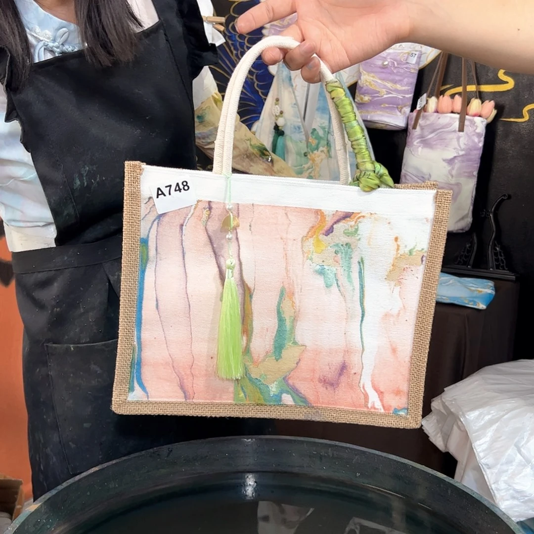 748麻边大托特包包手作