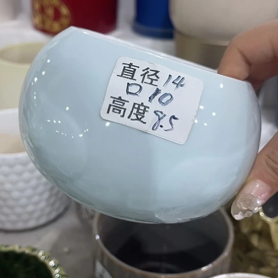 多肉绿植陶瓷花盆9.9包邮，有孔