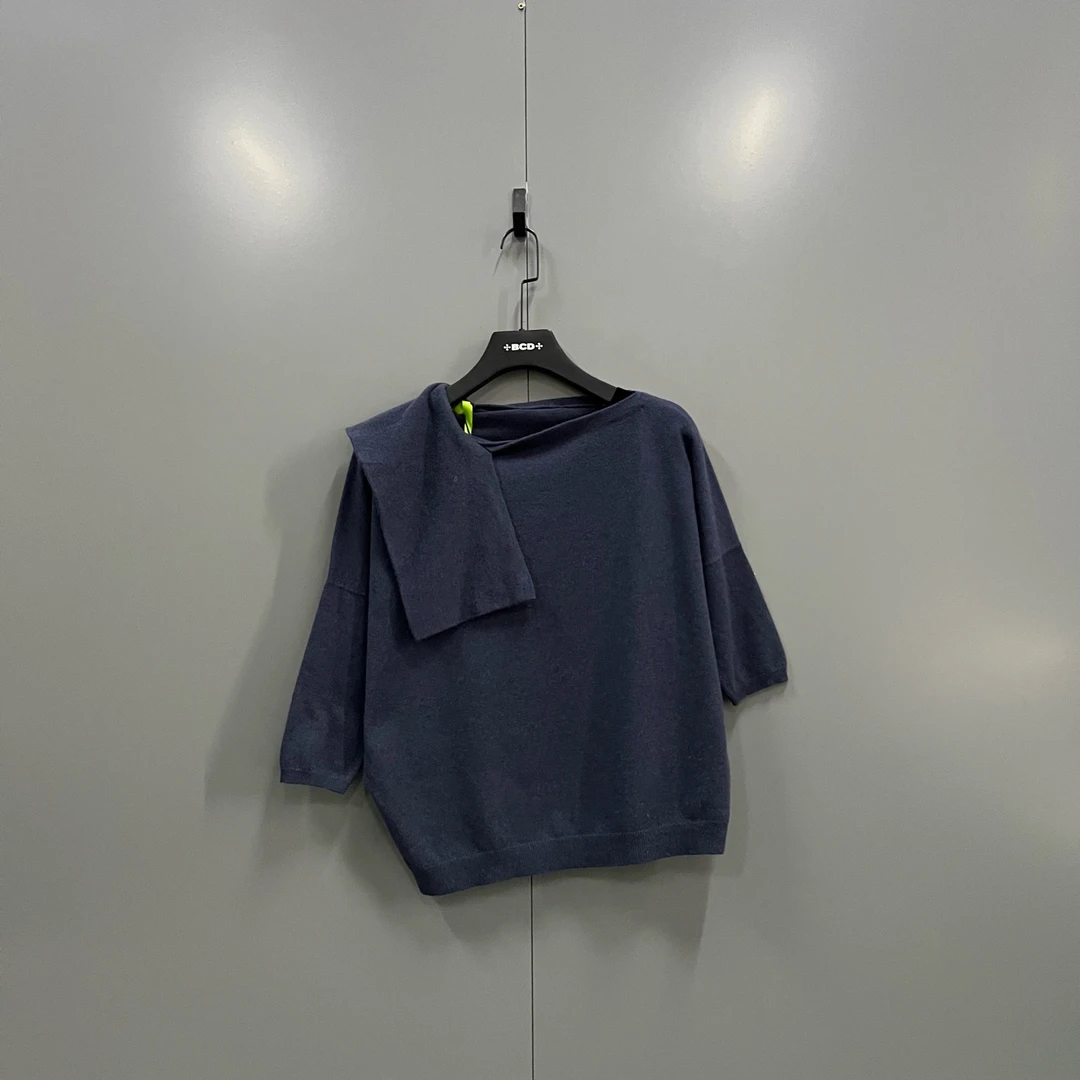 95新 maje zz3 BC 藏蓝色针织羊绒衫 尺码如图/606646