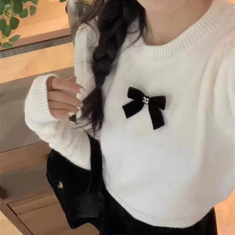 【青苍】夏季新款法式蝴蝶结设计感针织衫CCC11276