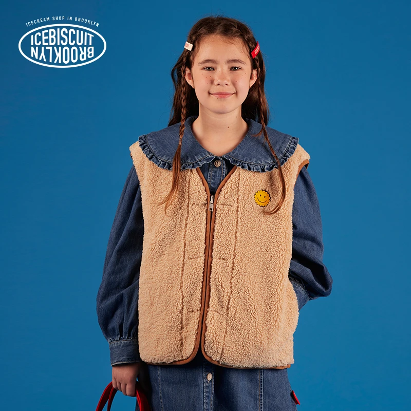 IB秋季新款女童男童纯色两穿百搭马甲外套IB33VT571