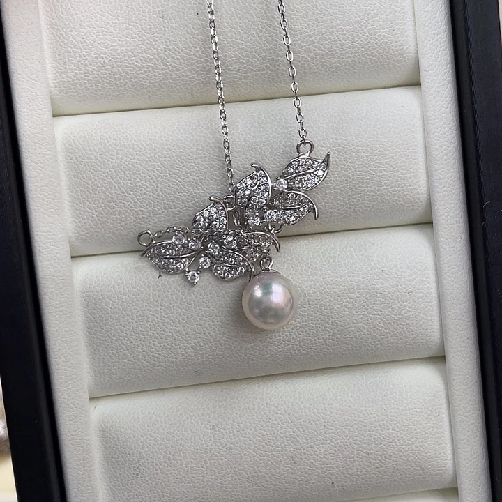 银S925镶嵌海水珍珠颈饰