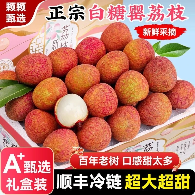 正宗广西灵山白糖罂荔枝新鲜现摘当季水果【顺丰包邮】