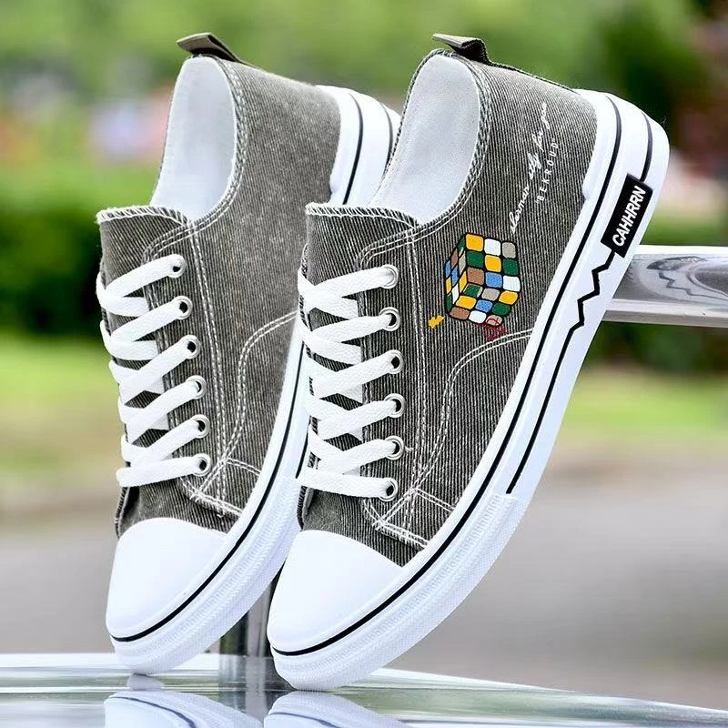 潮牌夏季透气帆布鞋男鞋软底运动鞋韩版潮流牛仔布休闲板鞋男潮鞋