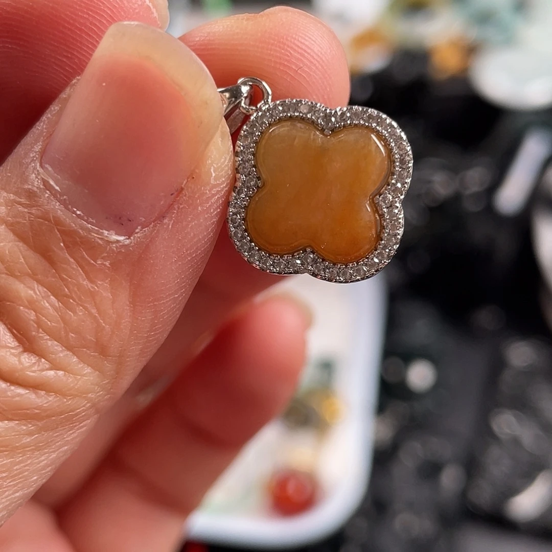 翡翠银S925镶嵌吊坠(不含链)