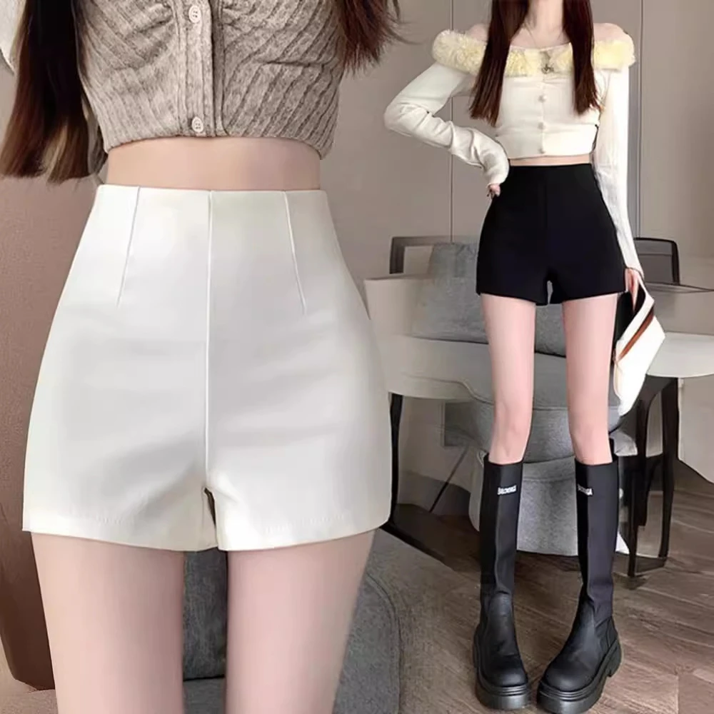 夏新款白色短裤裤子高腰紧身弹力打底短裤套装女2025新款爆款洋气