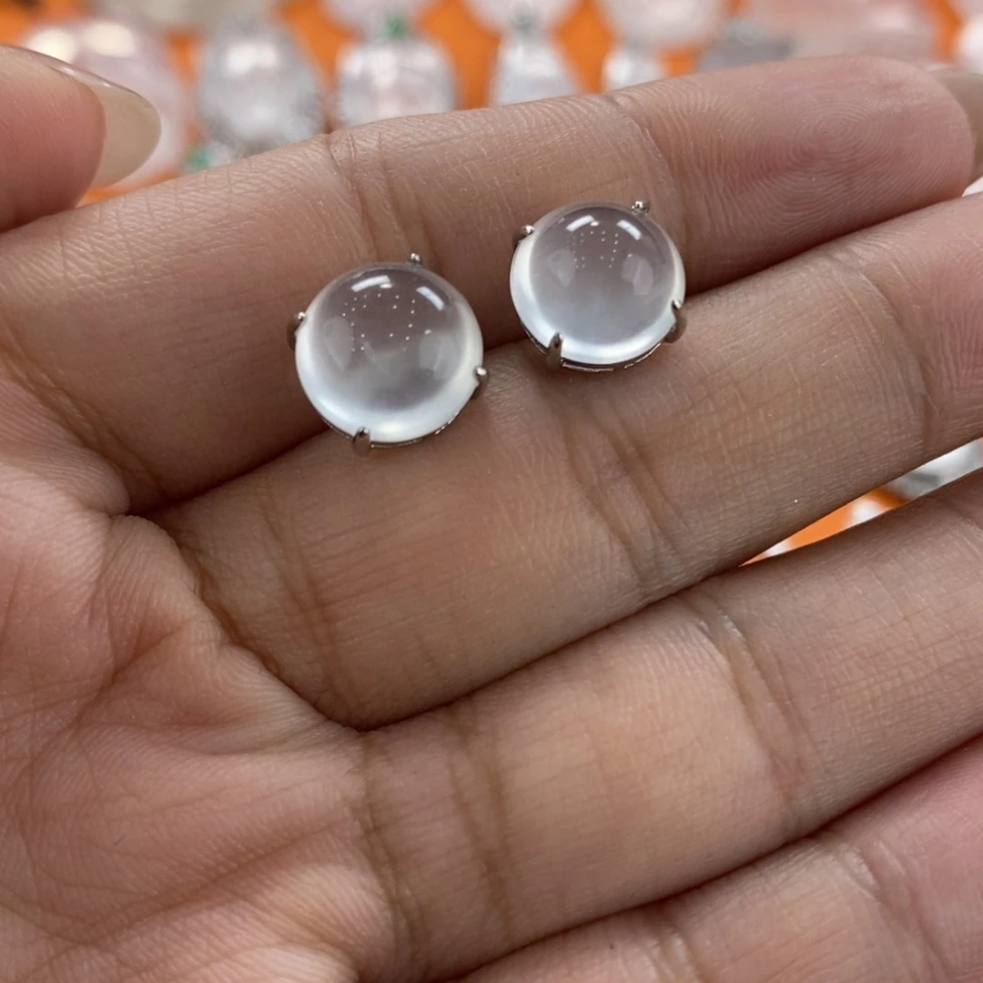 石英质玉银S925镶嵌吊坠(不含链)