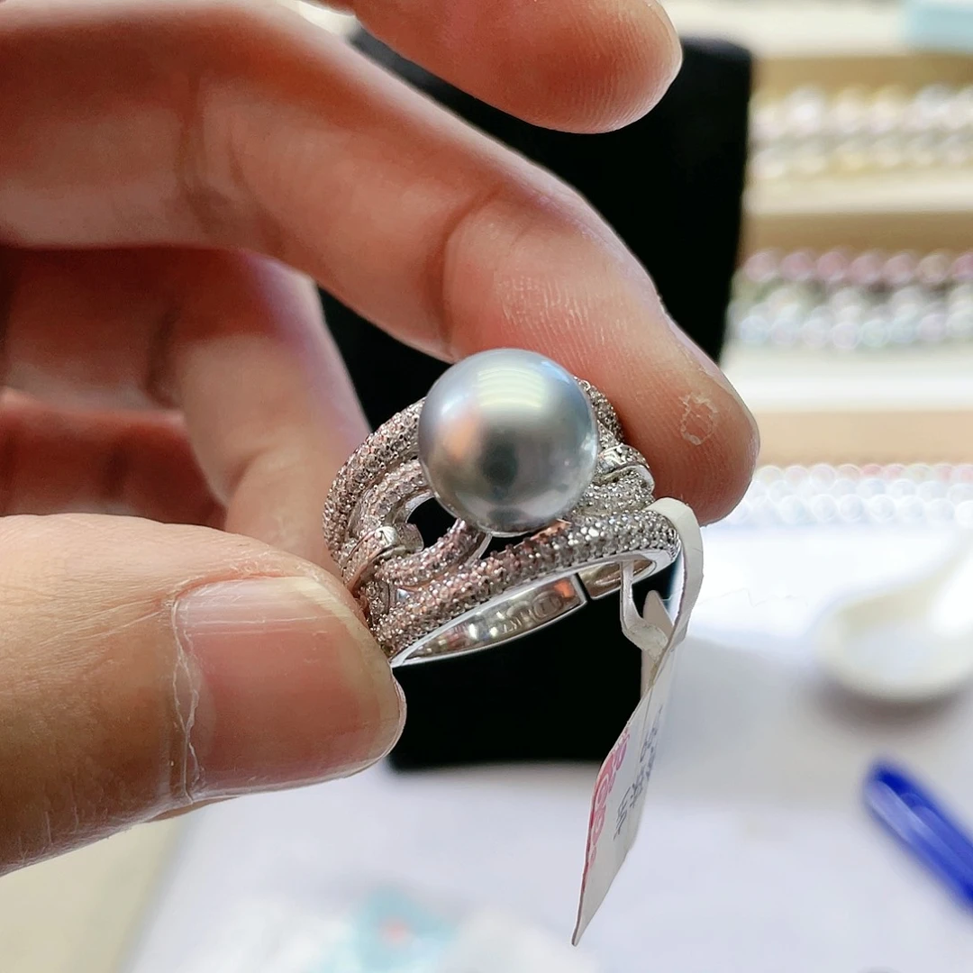 海水珍珠戒指银S925镶嵌