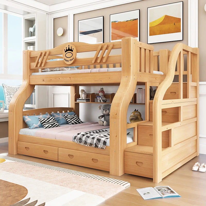 2025新款家用简约加粗款全实木子母床双层床两层上下床成人高低床