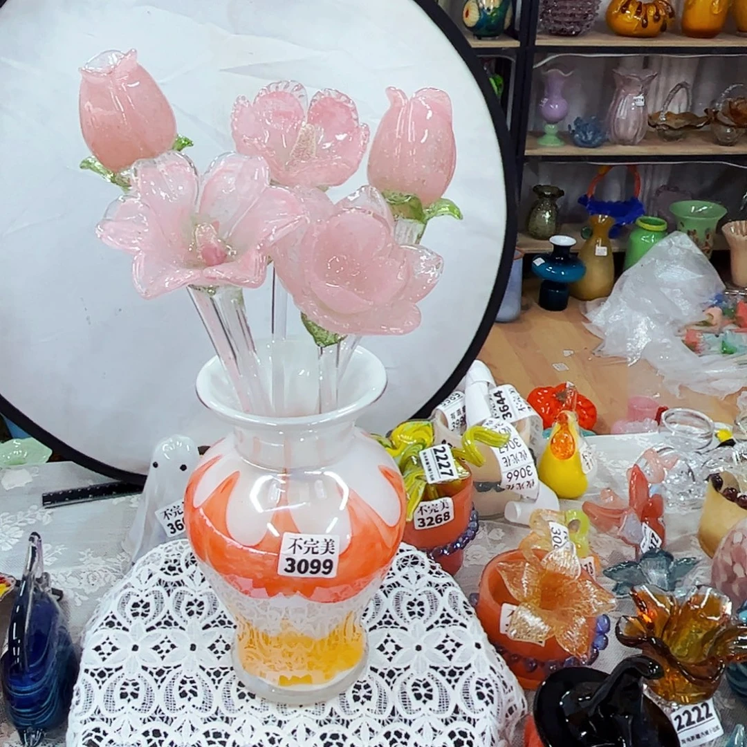 5夜光花1瓶 家悦琉璃工艺品瓶不完美