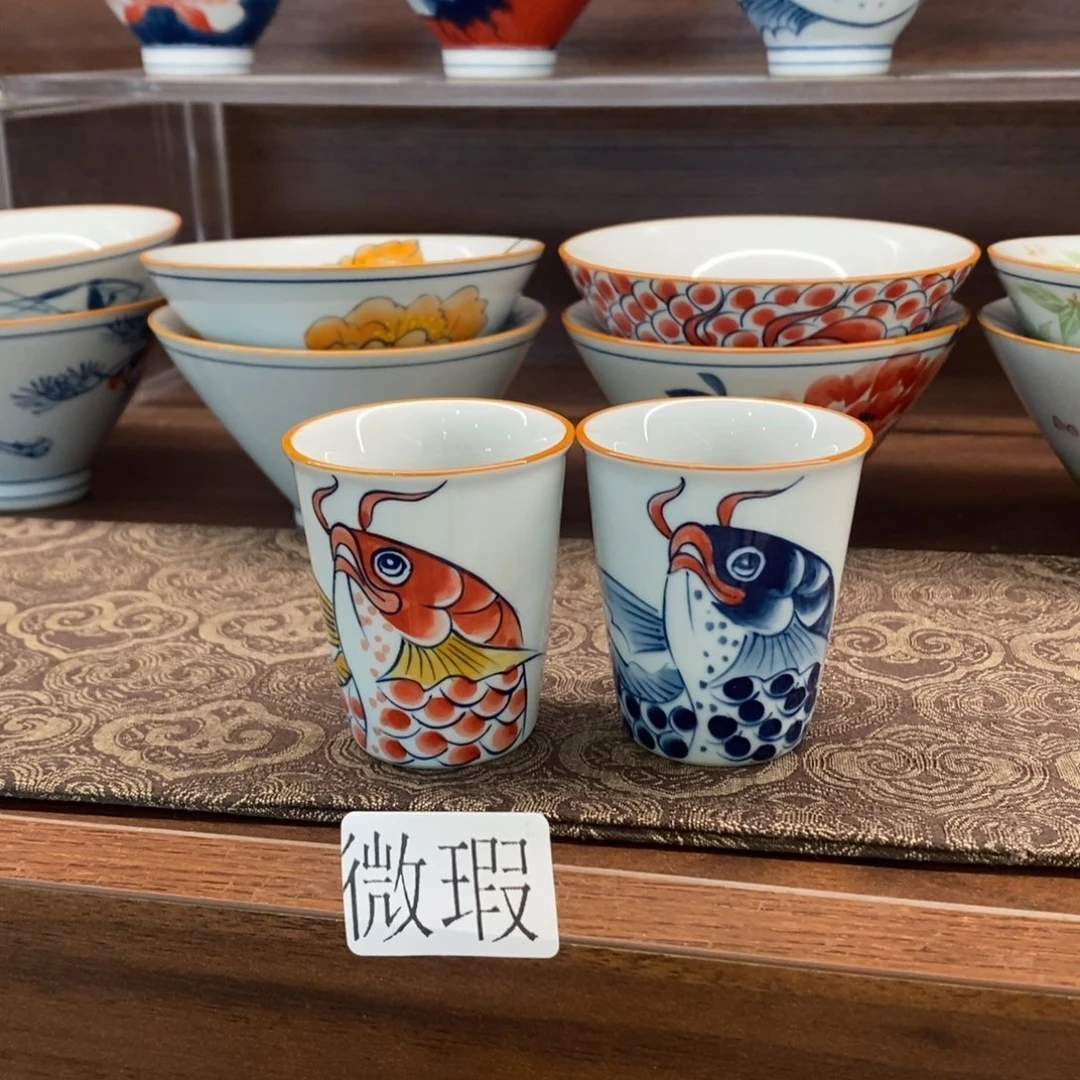 釉下手绘茶具微瑕