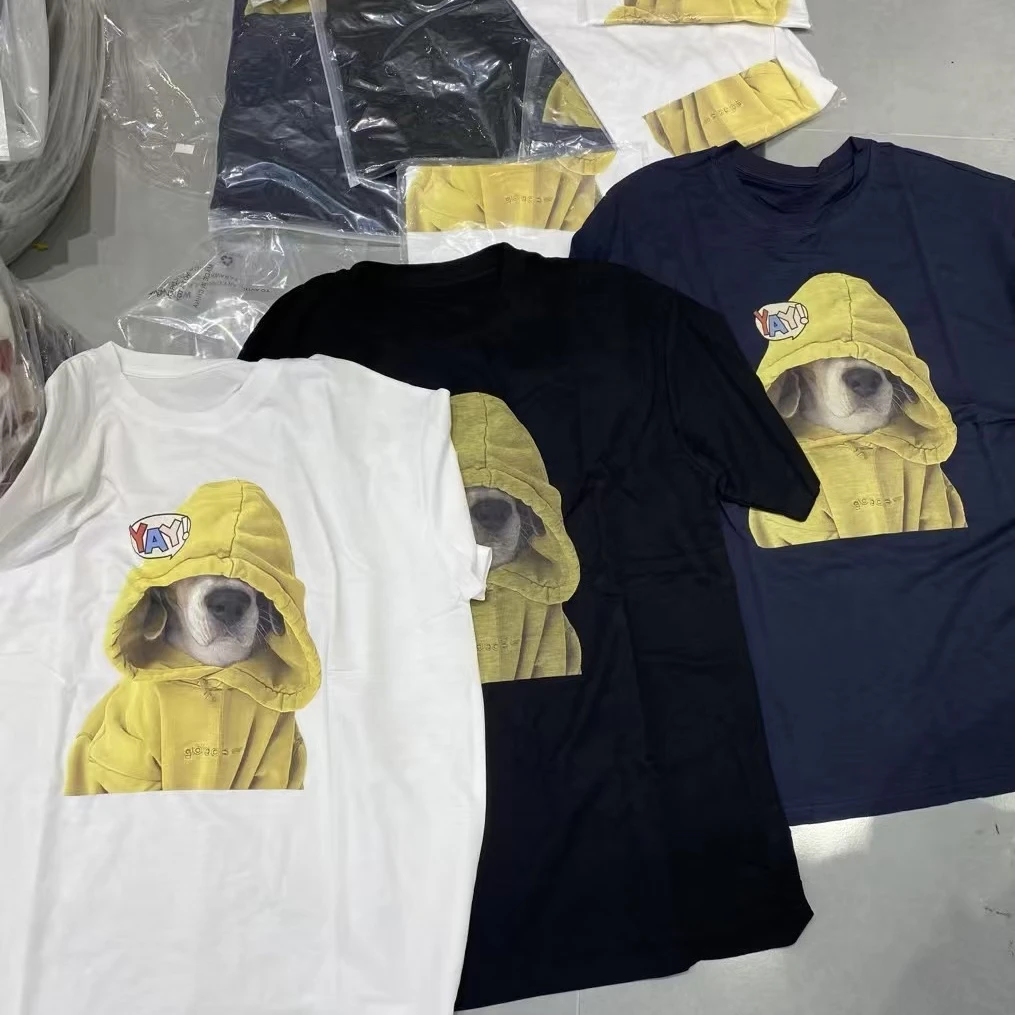 卡通短袖T恤女夏季宽松显瘦圆领下单备注黑色白色