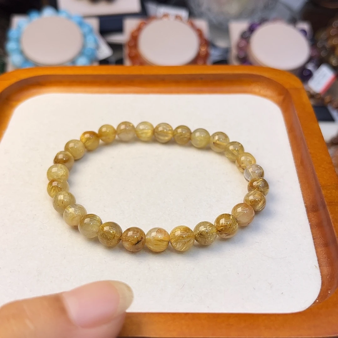 未镶嵌手链水晶金发金手链7.5mm