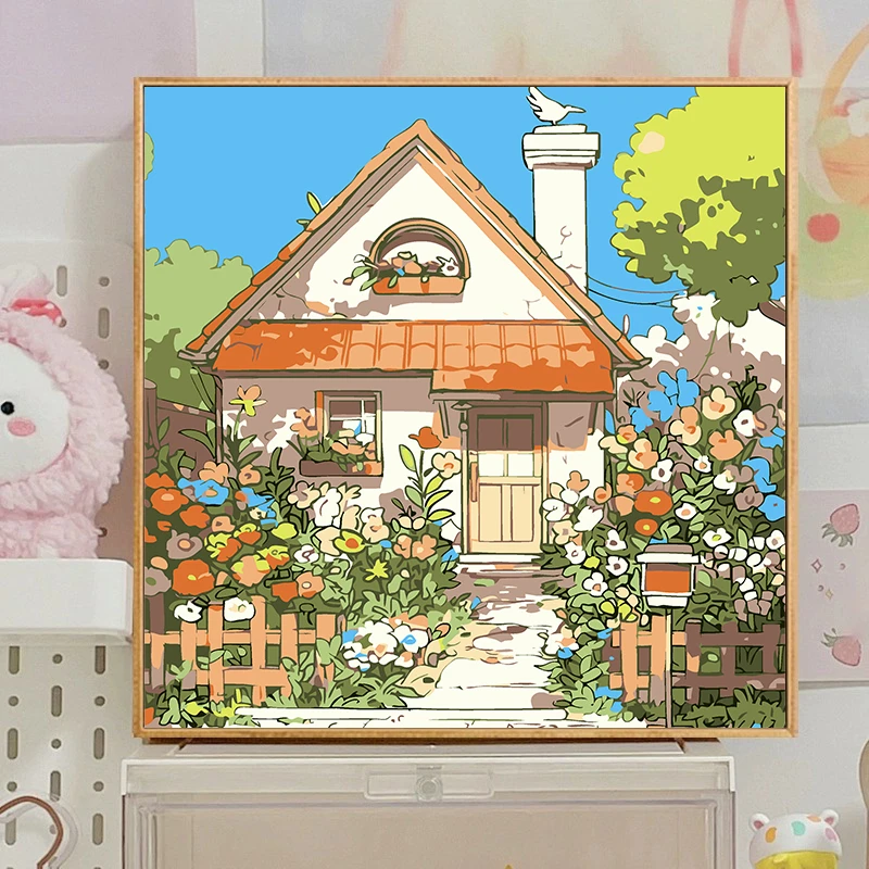 （ 401-501）直播间diy数字油画手工填色丙烯画简单儿童装饰画手绘