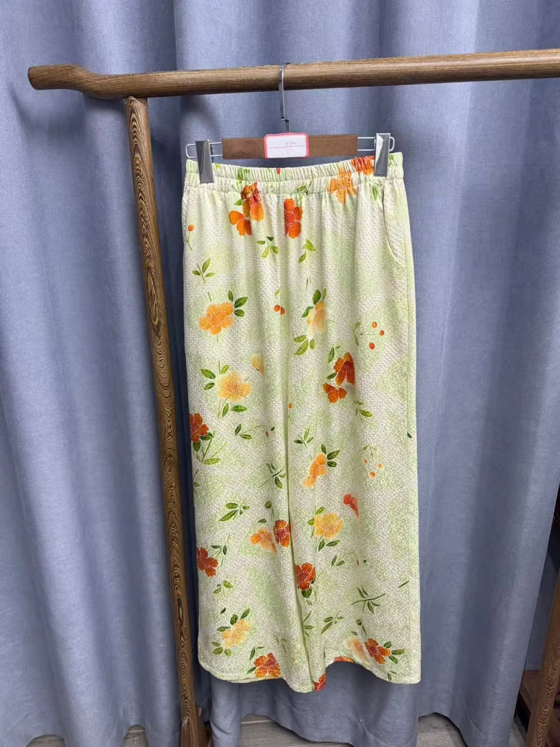 2025秋季新款时尚百搭桑蚕丝裤子女T340