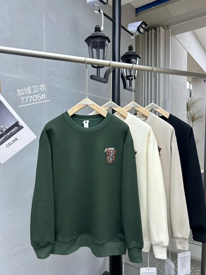 77705黑色男士加绒卫衣