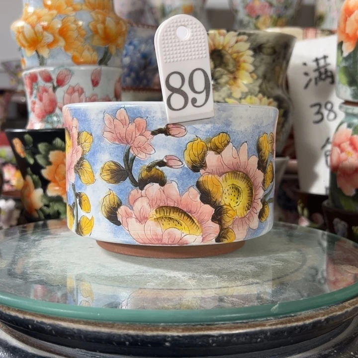 景德镇手绘花盆满38包邮偏远地区除外
