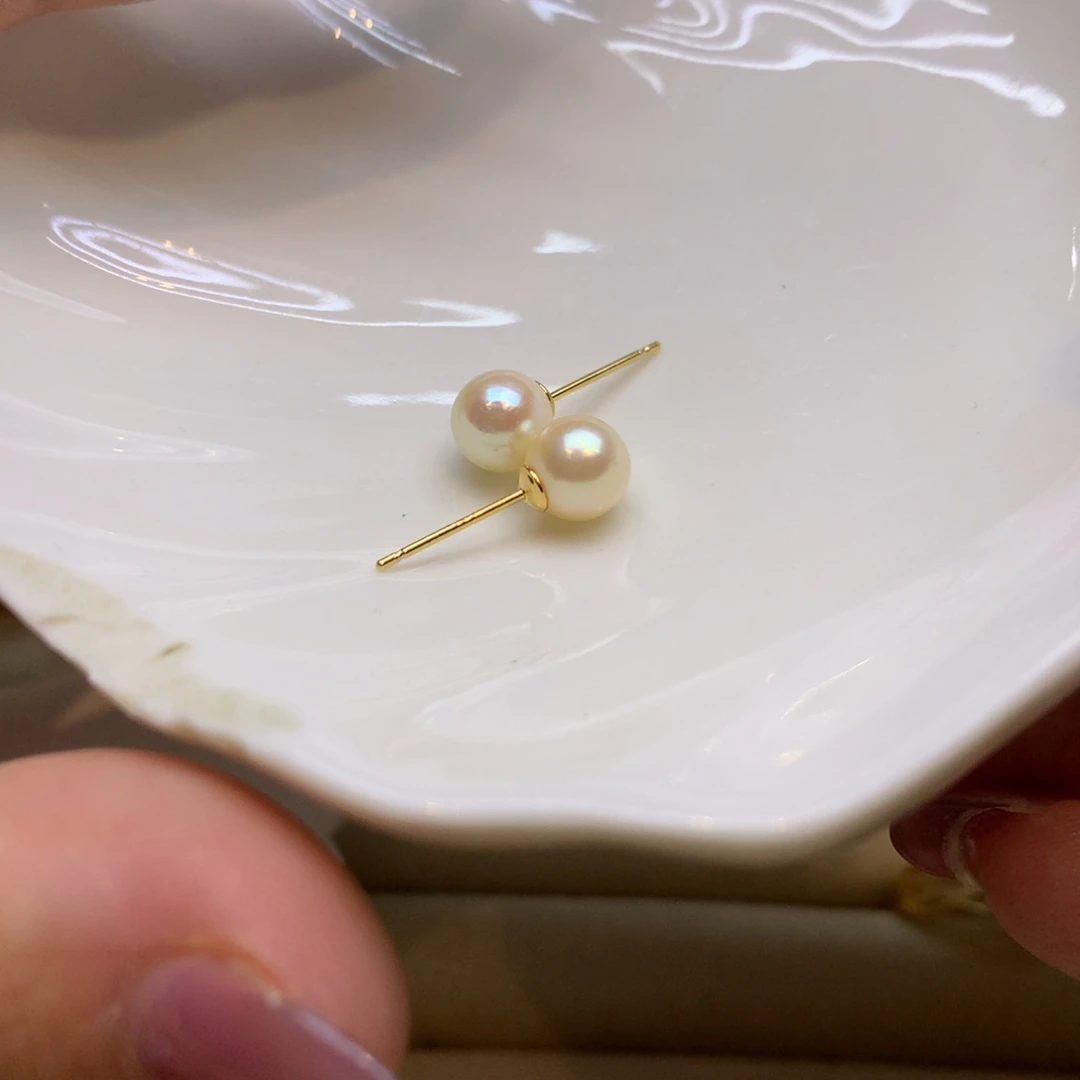 银S925镶嵌耳饰海水珍珠