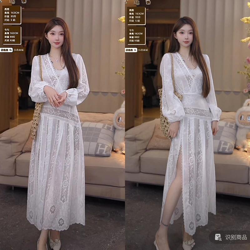 【mimius】肉肉 满幅绣花连衣裙（含吊带 长款开衩有暗扣） G03143