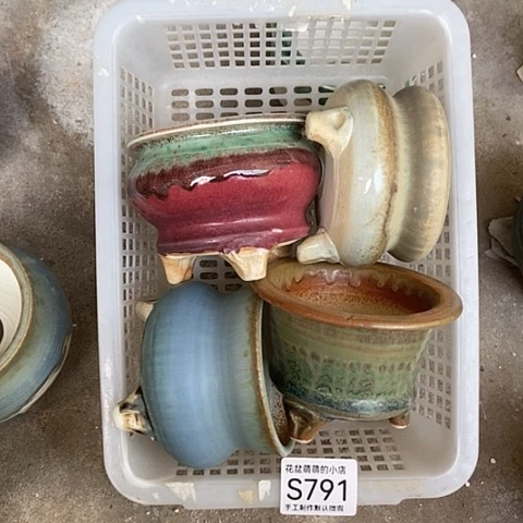 紫砂花盆791瑕疵品口径7到8左右