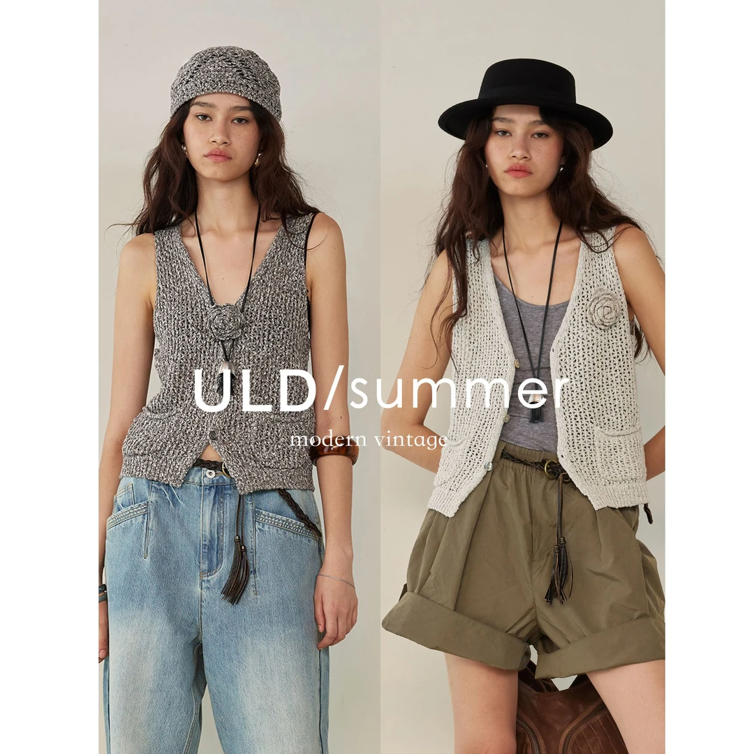 【ULD】/BohoVintage西海岸girl盛夏定织空气感镂空石纱马甲