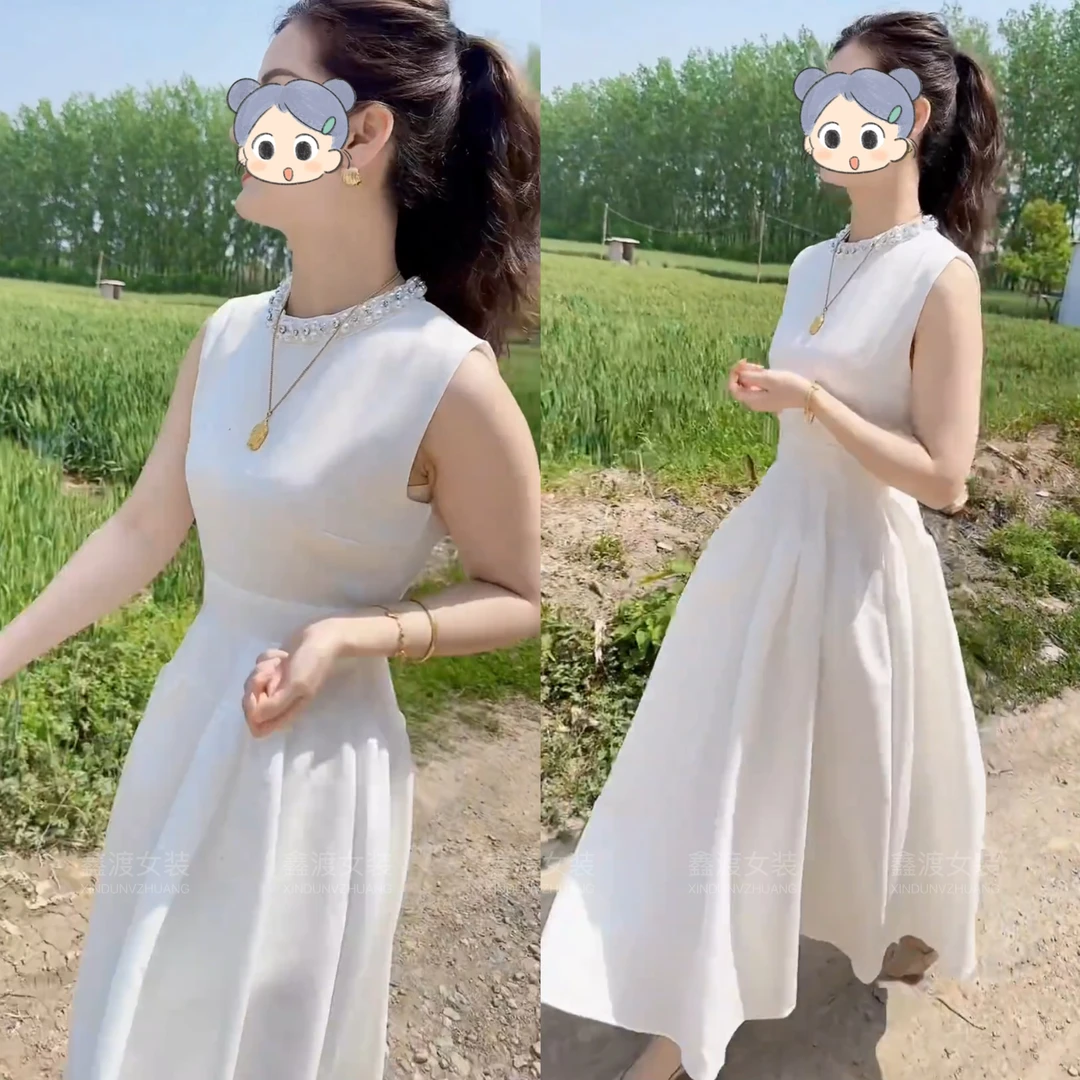 2025春夏新款时尚显瘦气质女士网红洋气连衣裙百搭款D5278