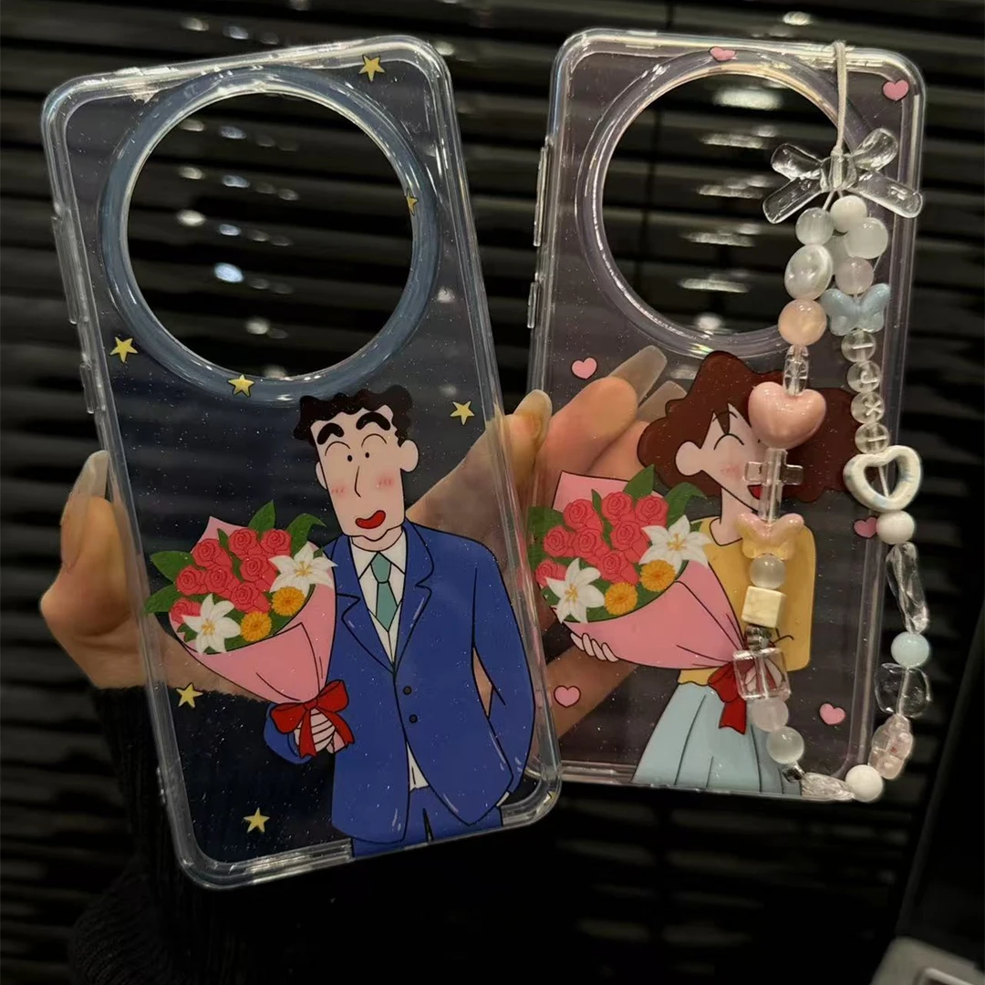 适用华为mate60pro+手机壳mate70可爱日系卡通鲜花广志美伢pura70