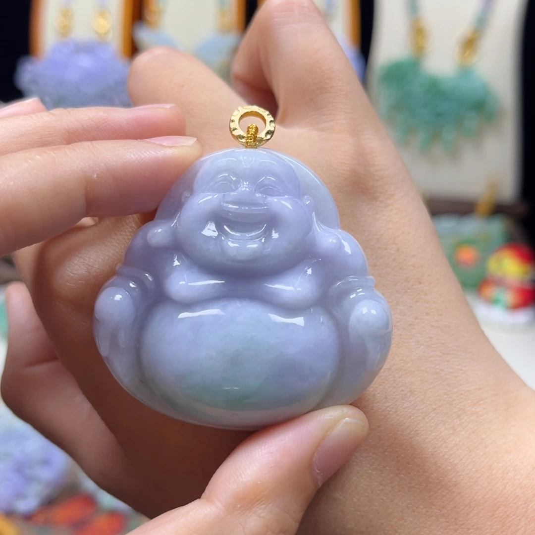 翡翠未镶嵌颈饰紫佛