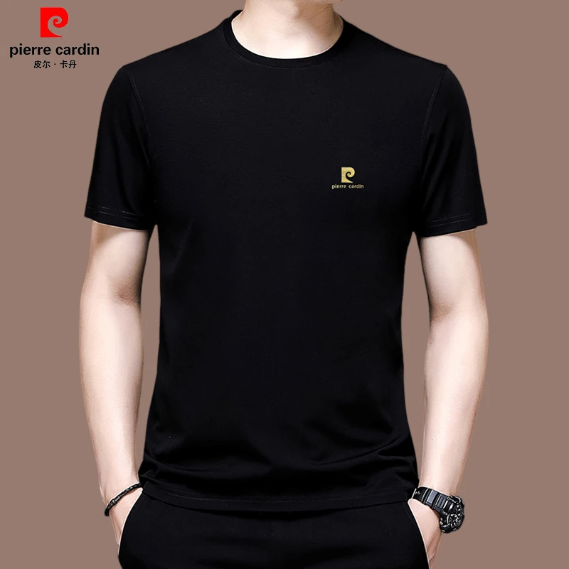 【国际品牌 皮尔卡丹】高档桑蚕丝男士短袖t恤夏季时尚半袖男薄款潮
