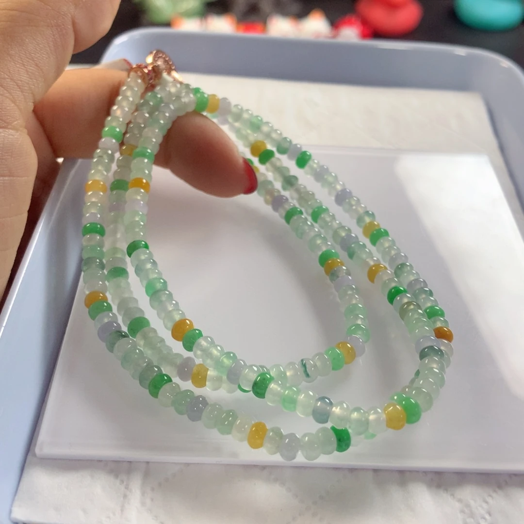 翡翠未镶嵌颈饰项链