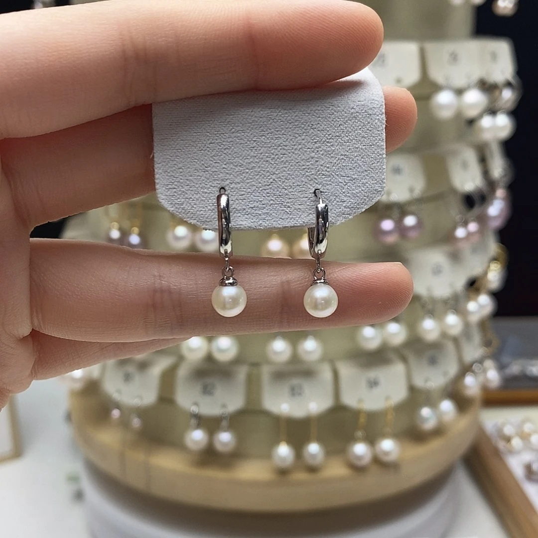 耳饰淡水珍珠银S925镶嵌