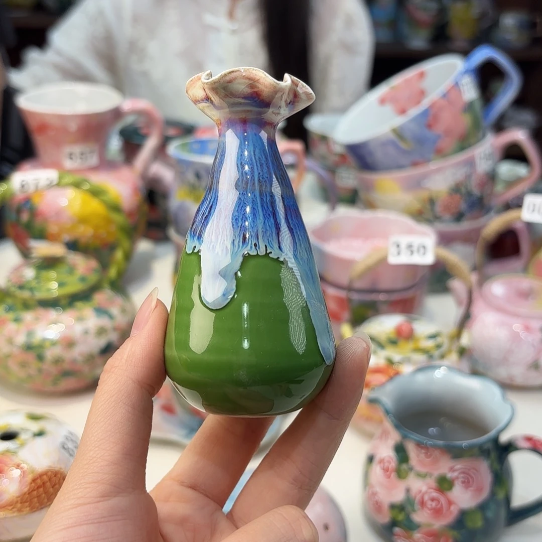 瓷片景德镇手绘高温釉下彩陶瓷茶具