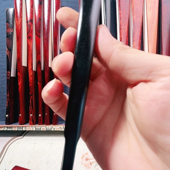 扇子95乌木紫光檀