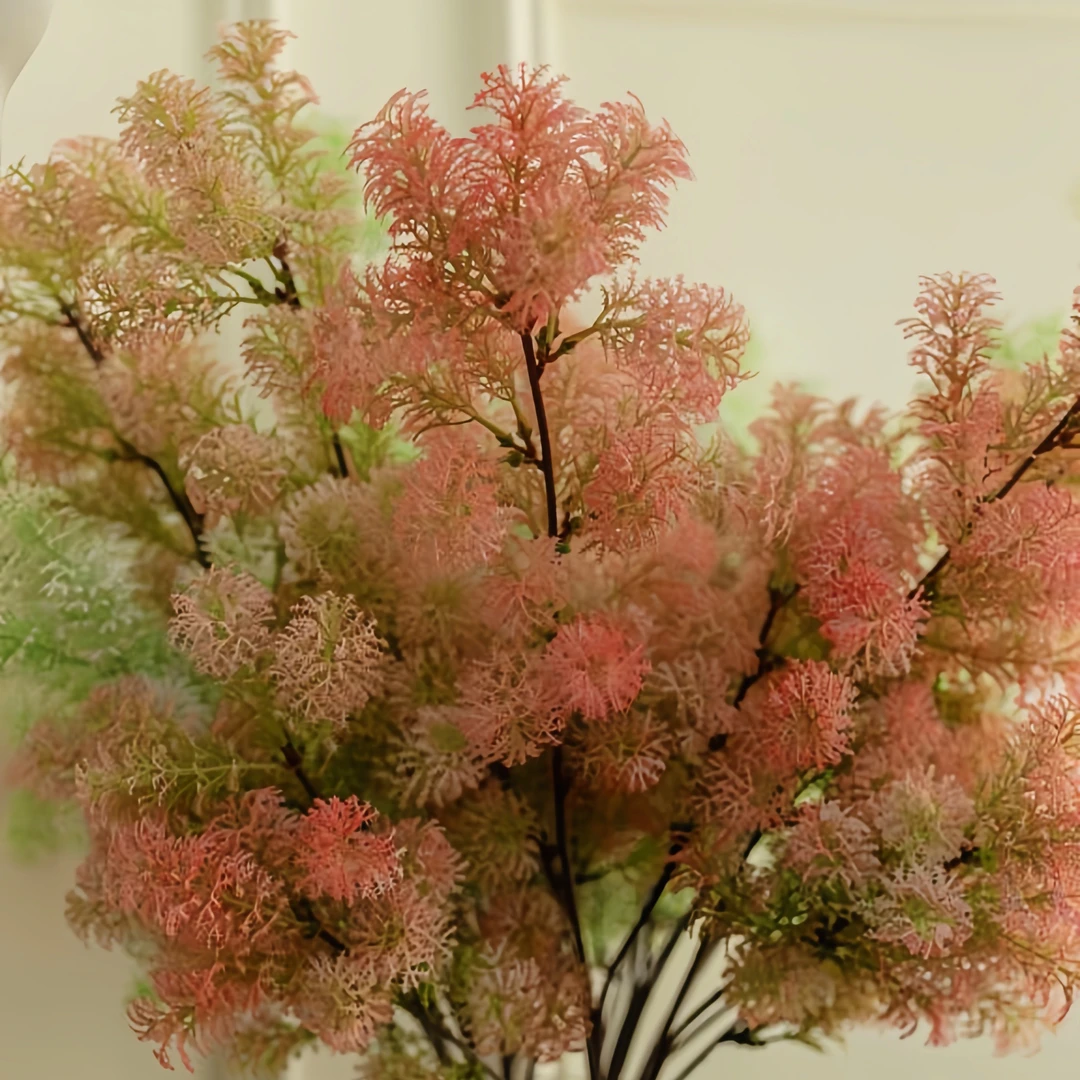 仿真植物渐变色雪梨毛绒草家居摆件