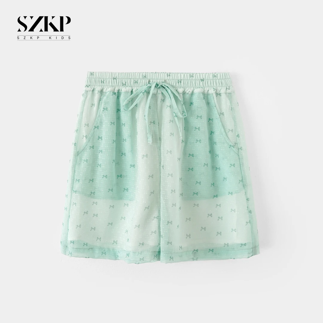 SZKP夏季新款女童透气裤子中大童休闲洋气儿童五分短裤BGKX551595