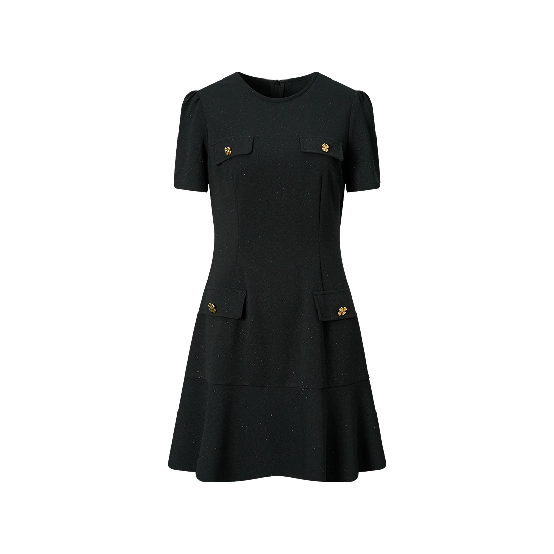 MärchenMeaning显瘦时尚夏季肌理感提花连衣裙高优雅常规蒋蒋