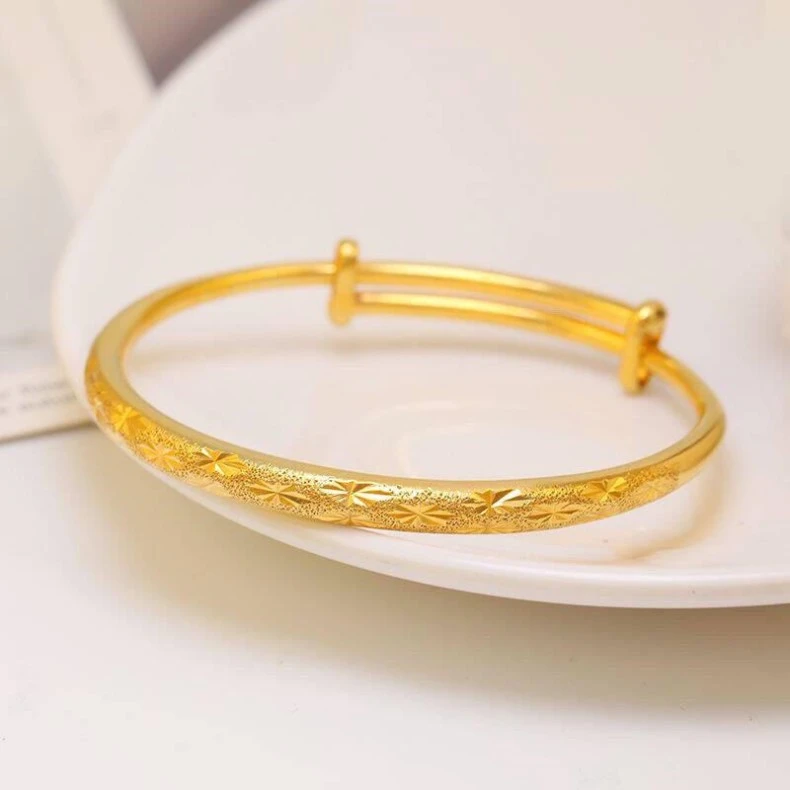 合金手镯 满天星拉丝手镯推拉爆款百搭金色甜美闺蜜可调节不掉色