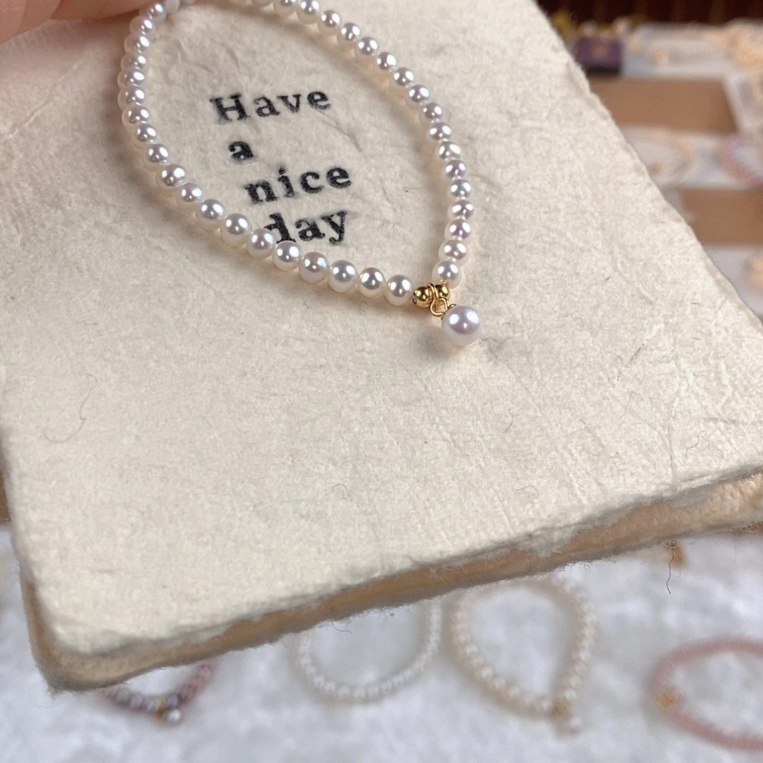 淡水珍珠银S925镶嵌手绳