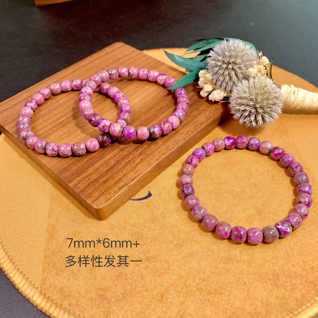 潮生石丨舒俱来归圆汉堡珠手串7mm*6mm+/多样性发其一/C01523