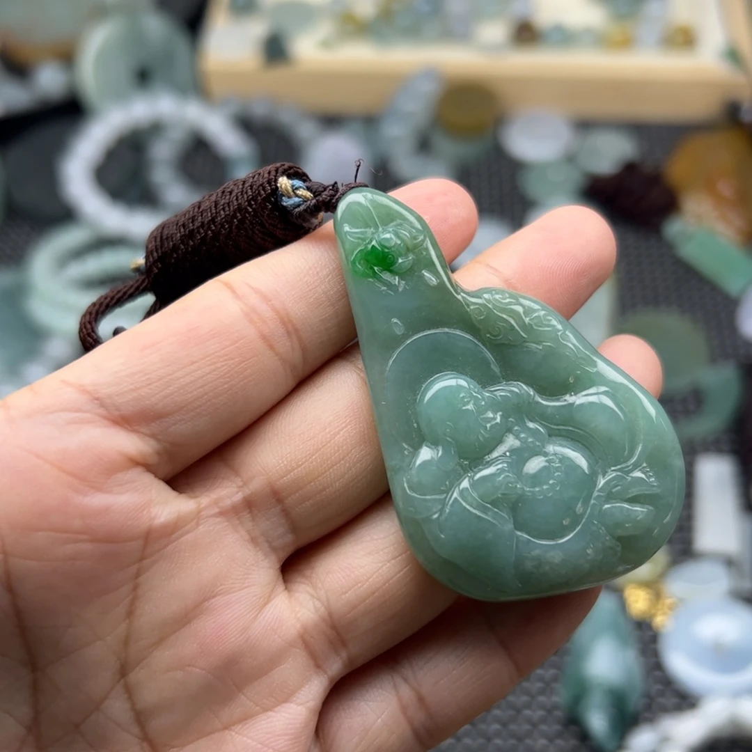 未镶嵌挂件翡翠逍遥佛