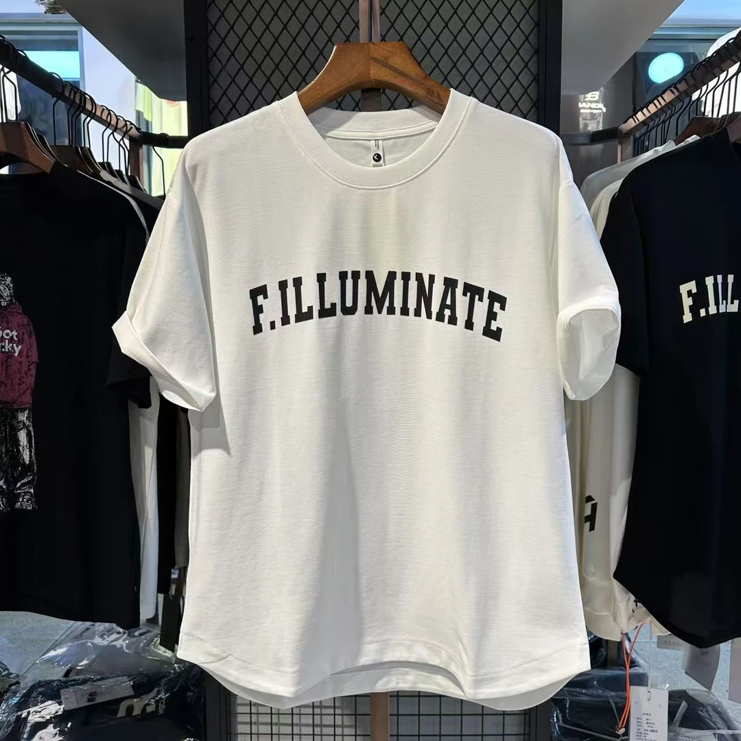 2025夏季圆领男士短袖T恤潮流时尚百搭半袖印花休闲宽松上衣男款