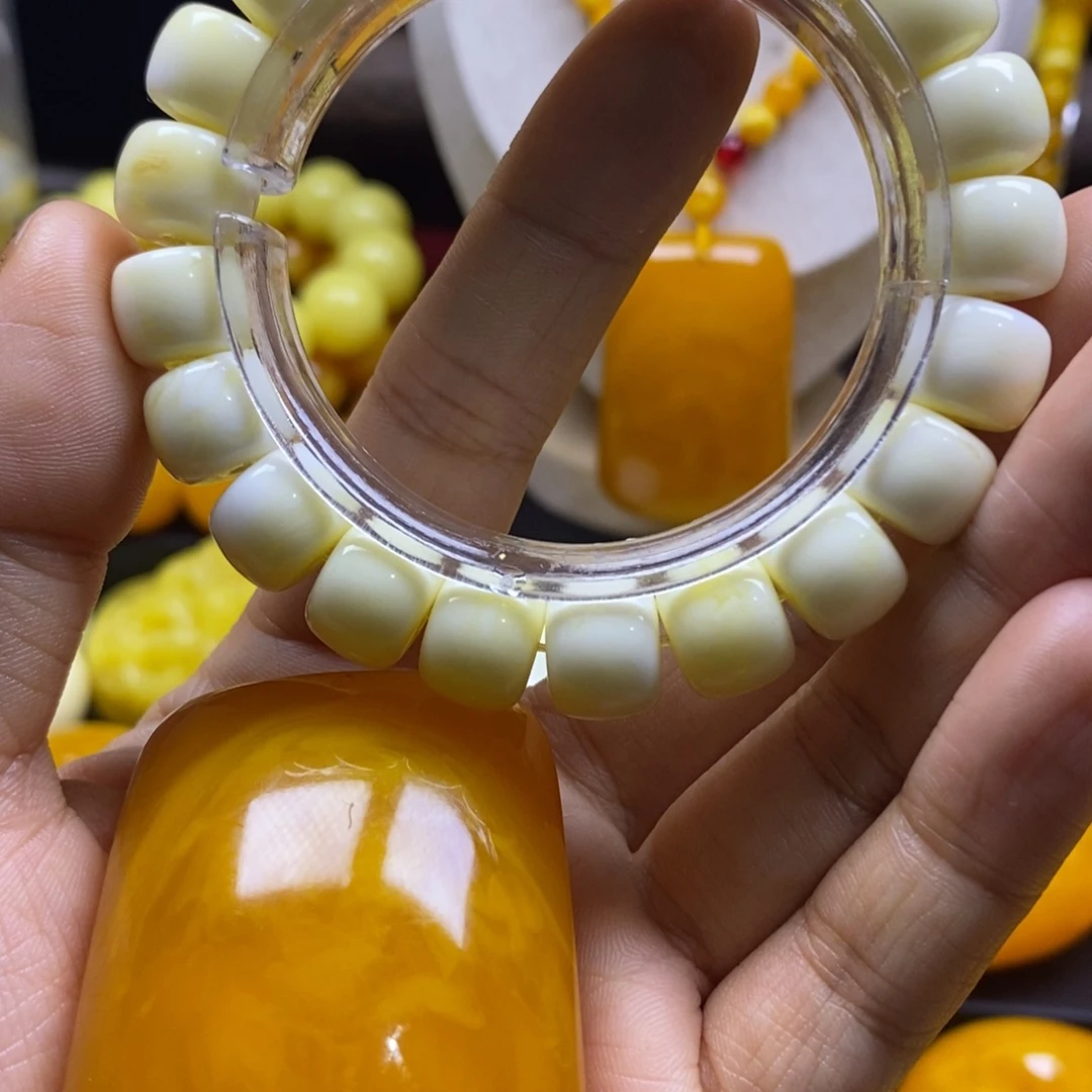 花***️非金属全品无暇瓷白12老型手串
