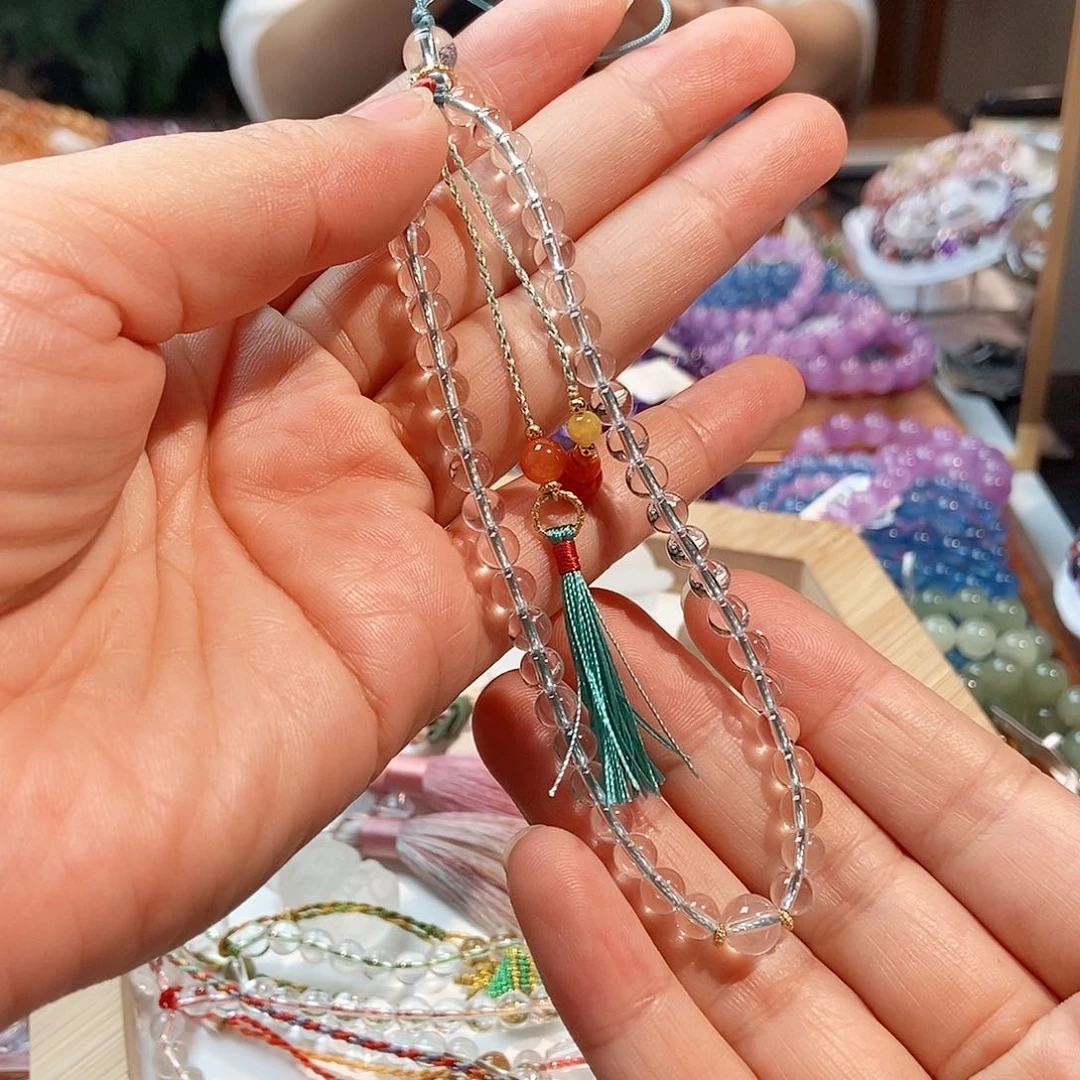 水晶手链未镶嵌水晶手机链